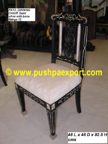 Silver Dinning Chair (Semi Silver with Bone Fittings)